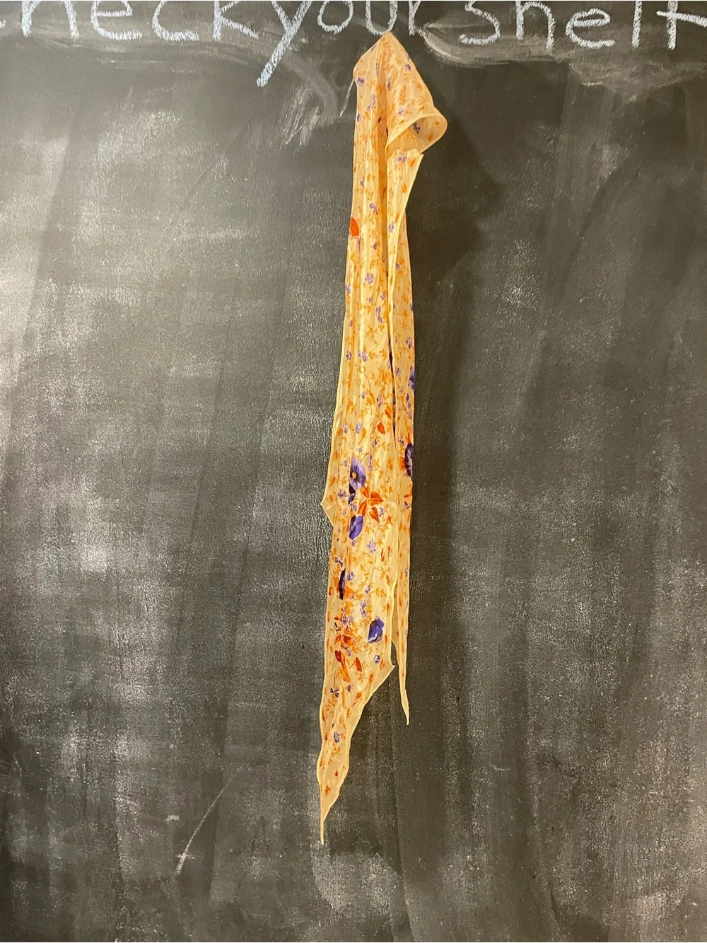 Vintage Oscar de la Renta 100% Silk Floral Scarf Japan Long Skinny Oblong
